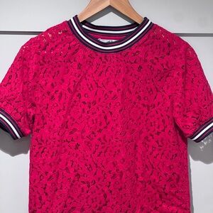 Pink Lace Crop Top
